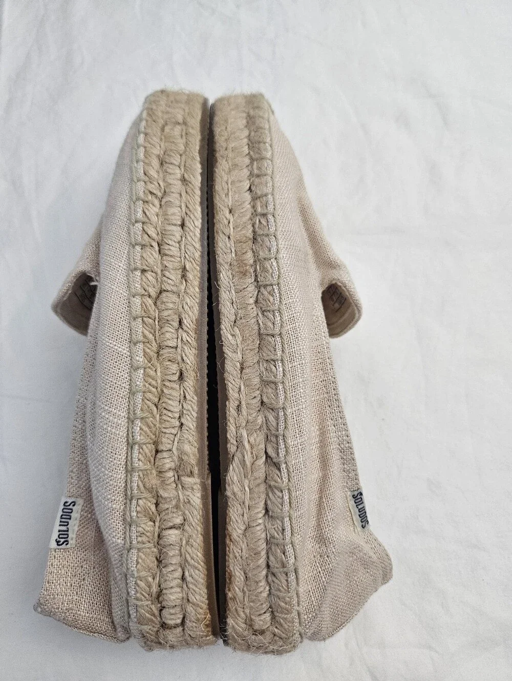 Soludos Beige Canvas Cherry Embroidered Slip-On Espadrilles Size 7.5